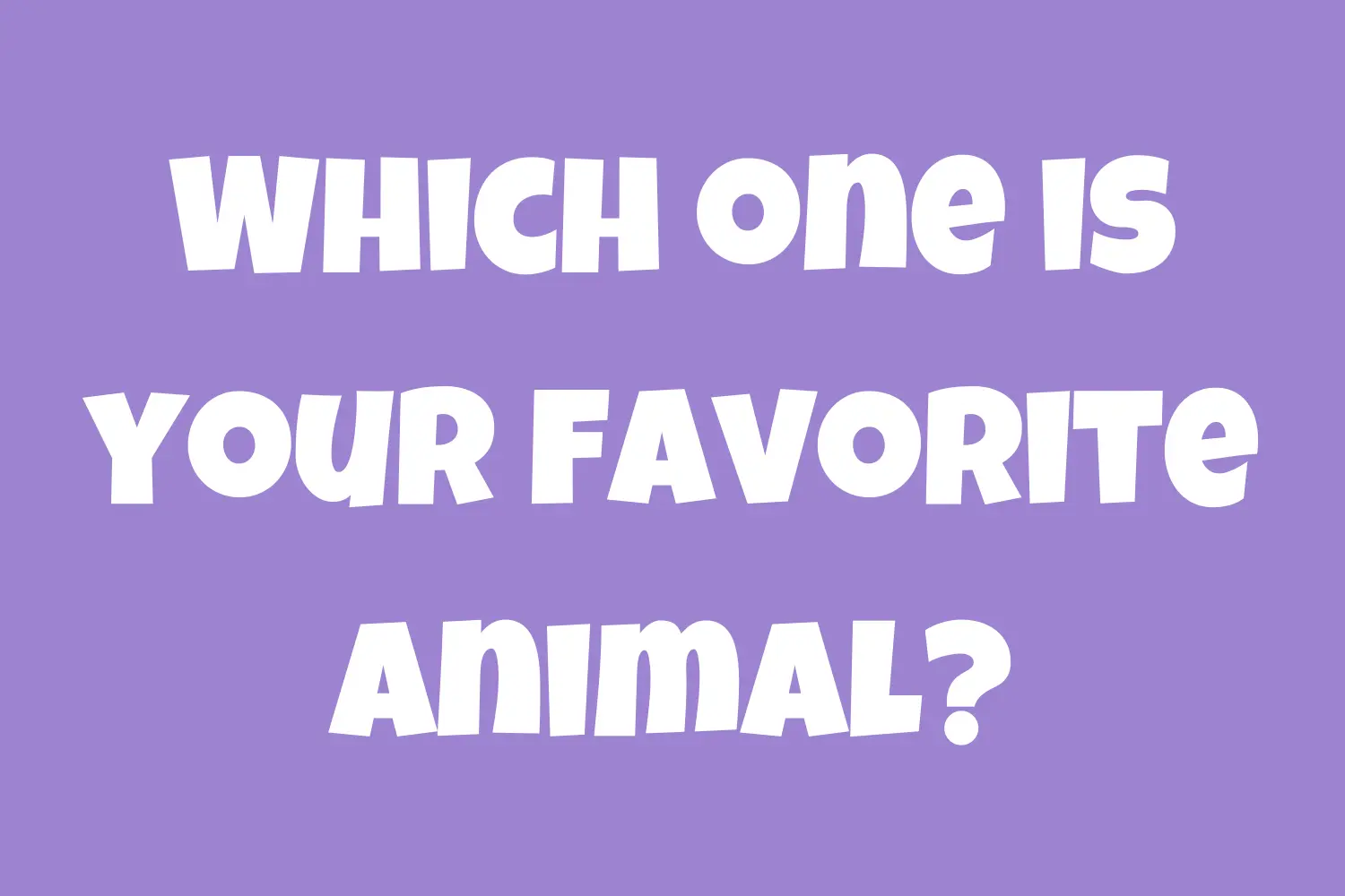 Which one is your favorite animal